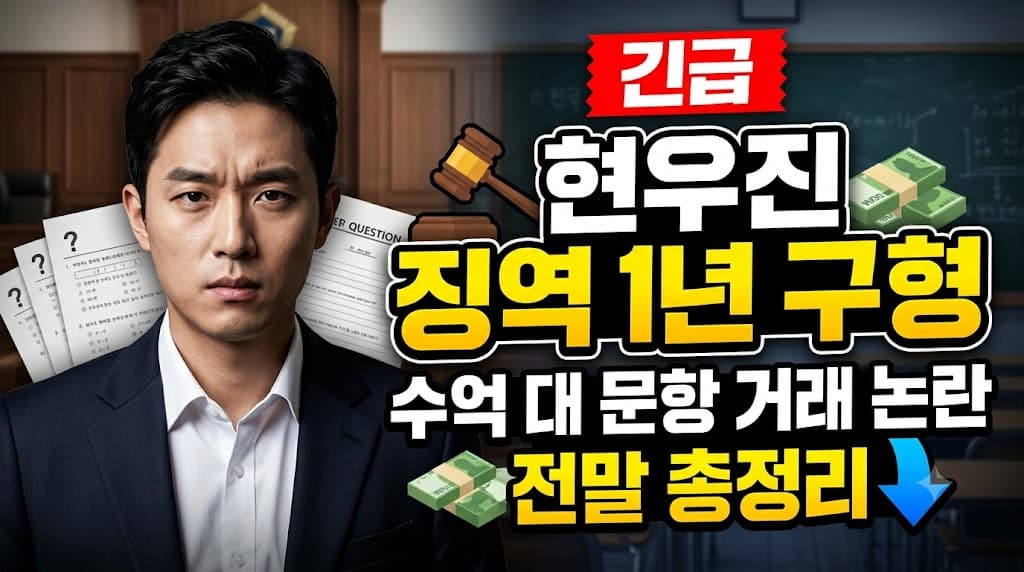 우진 징역 1년 구형 수능 문항 거래 논란